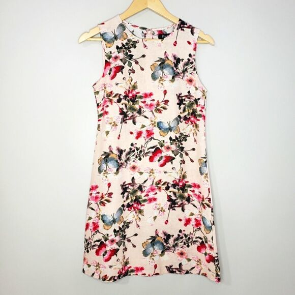 Papillon Blanc Dresses & Skirts - Papillon Sleeveless Pink Floral Cotton Mini Dress Xsmall NWT